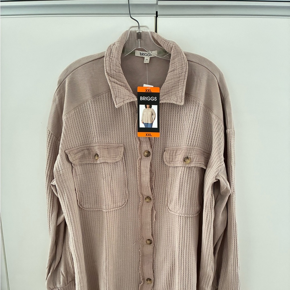 Briggs Women’s Button Front Waffle Shirt XXL